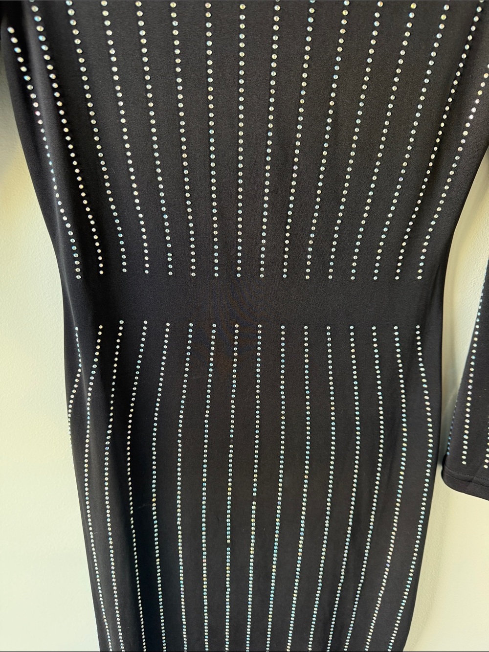 Black Long-Sleeve Studded Sheath Dress - Picture 4 of 5